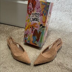 Jeffrey Campbell Textured Tan Flats